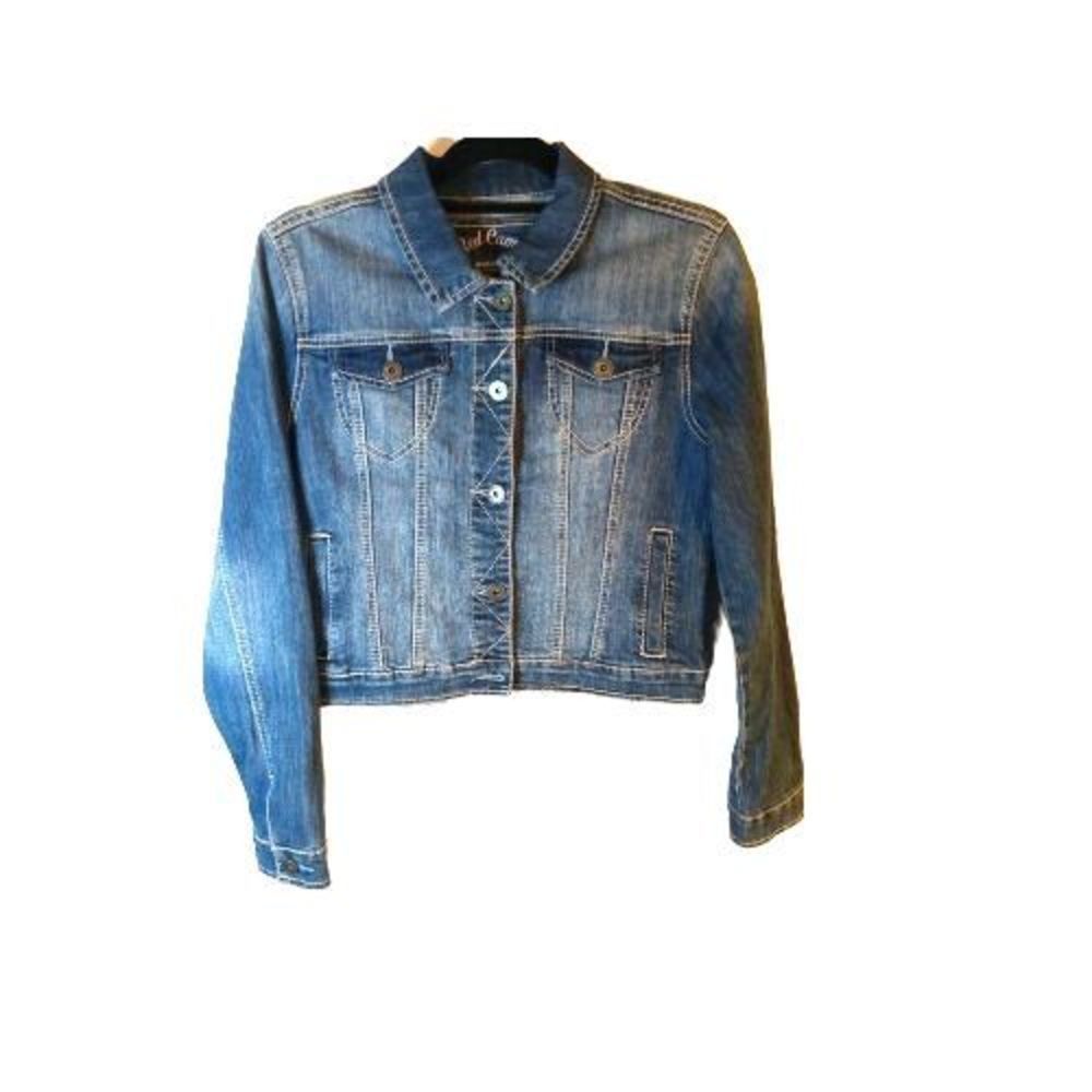 Red Camel Jean Jacket Women's Small Blue Denim Vintage Button Up Chest Pockets‎